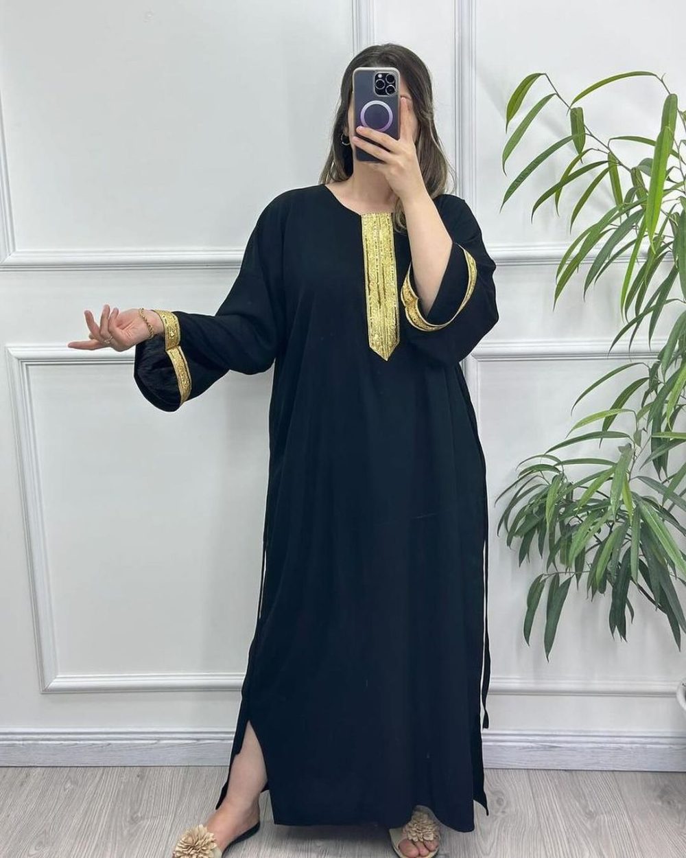 پیراهن نوارطلایی