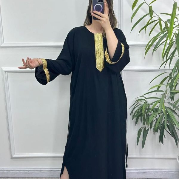 پیراهن نوارطلایی
