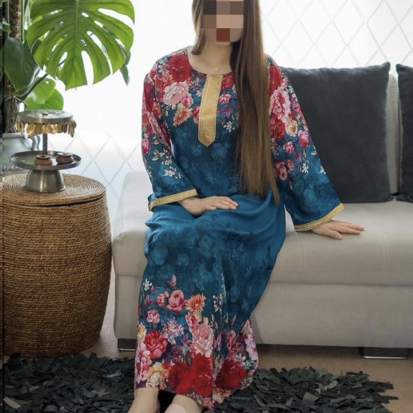 پیراهن نخی کتیبه طلایی